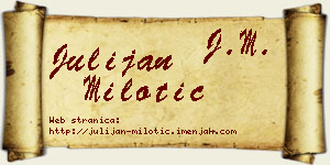 Julijan Milotić vizit kartica